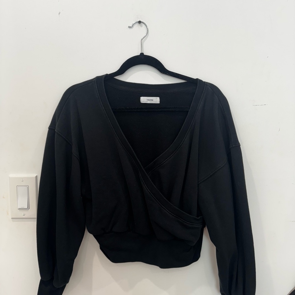 Stylish Black Wrap Sweater